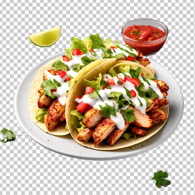 Beef tacos isolated on transparent background