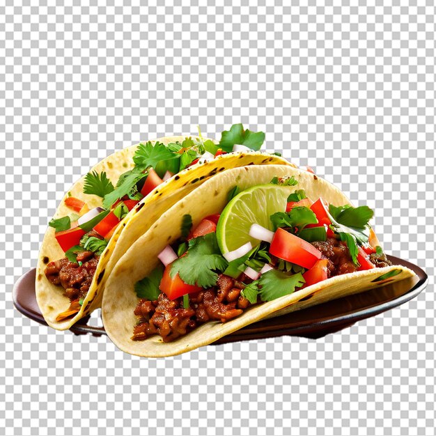 PSD beef tacos isolated on transparent background