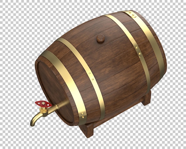 Beer barrel on transparent background 3d rendering illustration