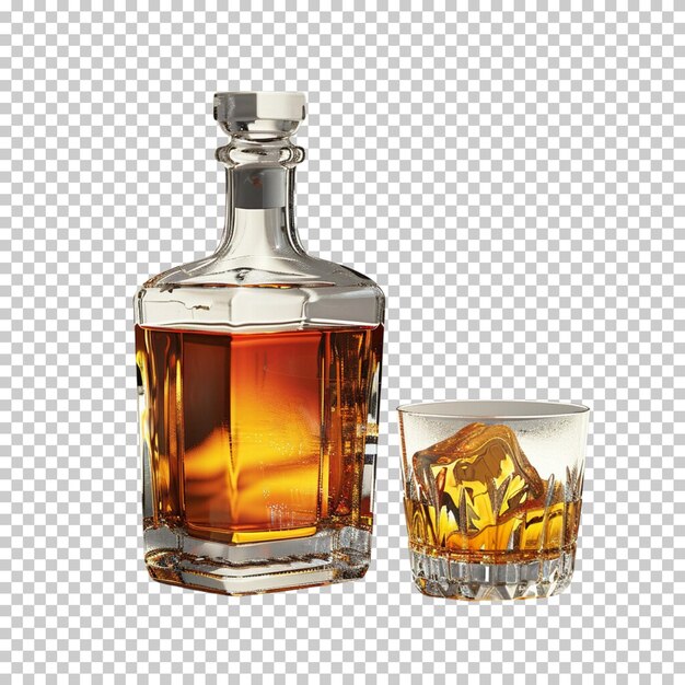 PSD beer bottle and beer glass isolated on transparent background