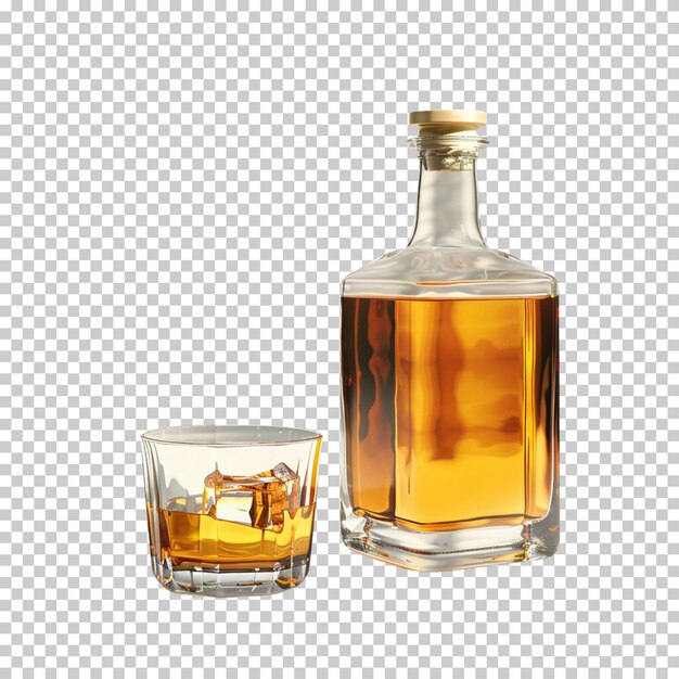 PSD beer bottle and beer glass isolated on transparent background