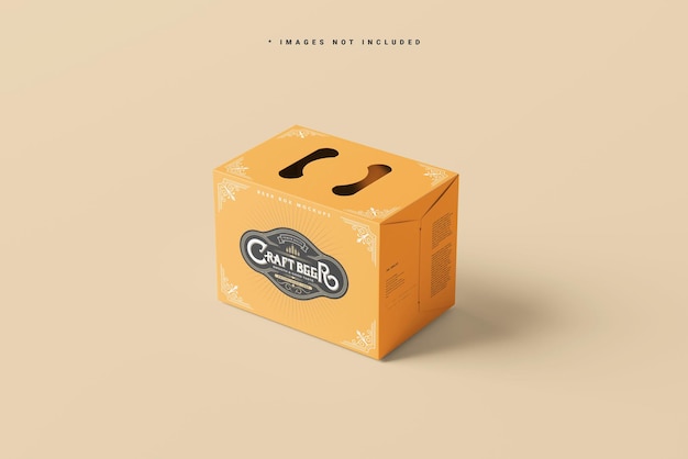 beer bottle box carrying case mockups