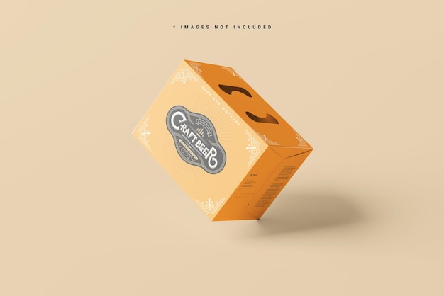 beer bottle box carrying case mockups