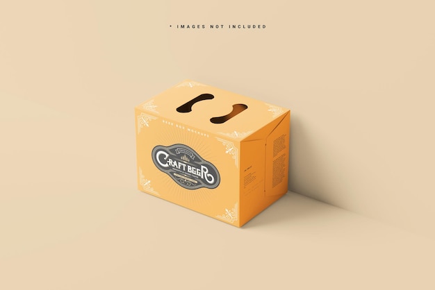 beer bottle box carrying case mockups