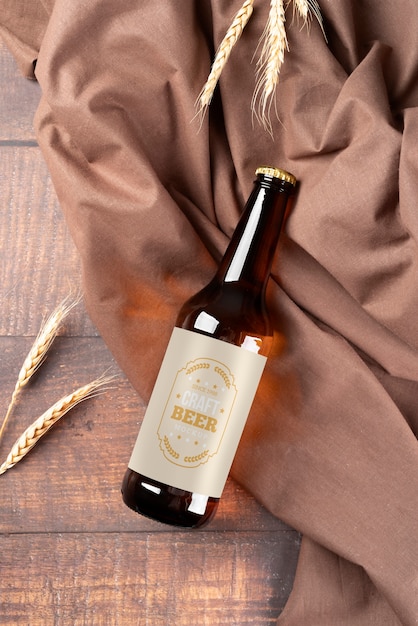 PSD beer bottle design mockup