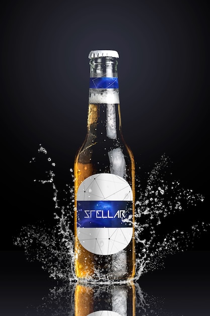 Bottiglia di birra mock up di progettazione