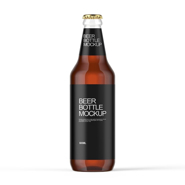 PSD beer bottle mockup black label