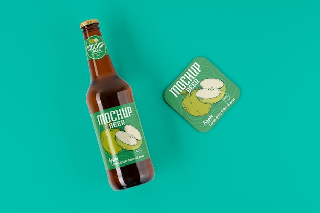 PSD design mockup bottiglia di birra