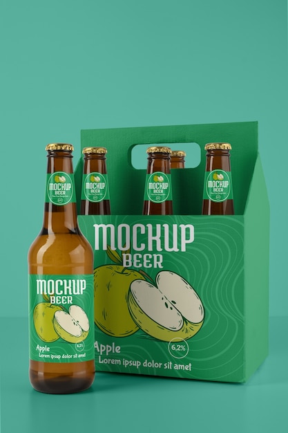 PSD design mockup bottiglia di birra