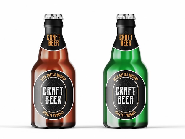 Beer bottle mockup template