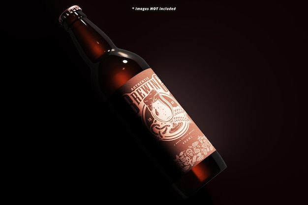 Mockup di bottiglia di birra