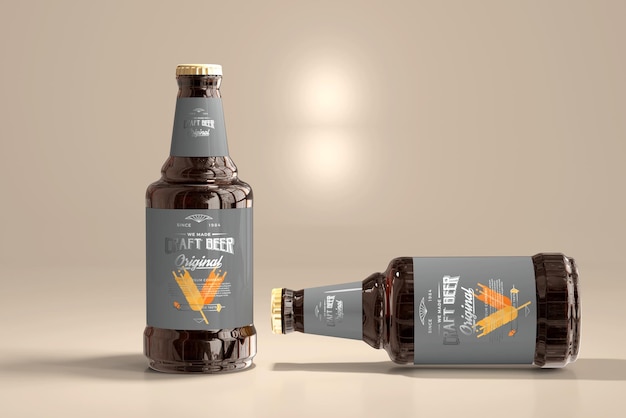 Beer bottle mockup