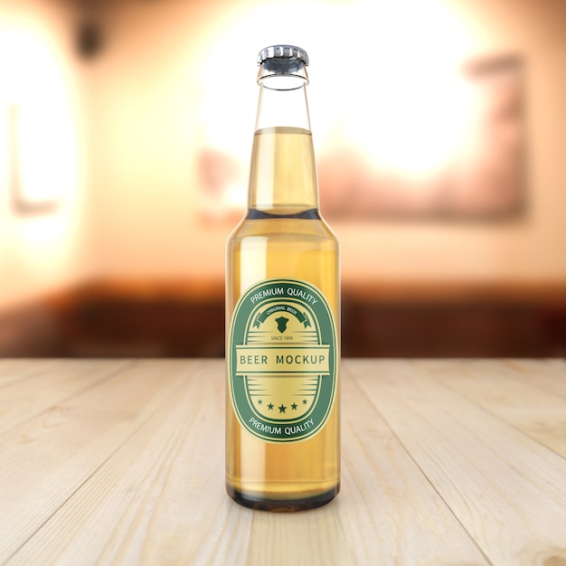 beer bottle mockup