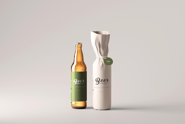 Beer bottle mockup