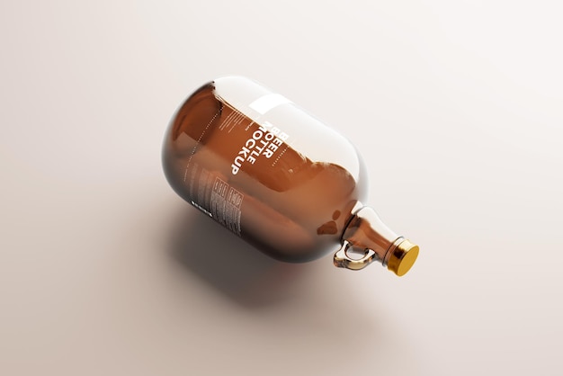 Beer bottle with handle mockup