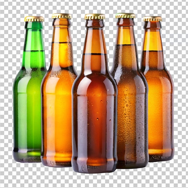 PSD beer bottles on transparent background