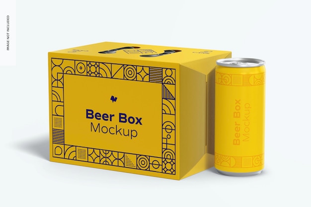 Beer Box Mockup, Close Up