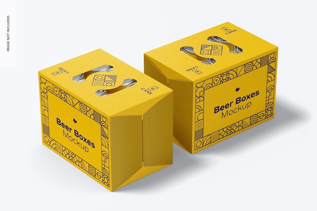 beer boxes mockup