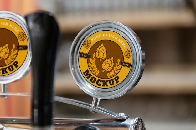Mockup del concetto di branding della birra