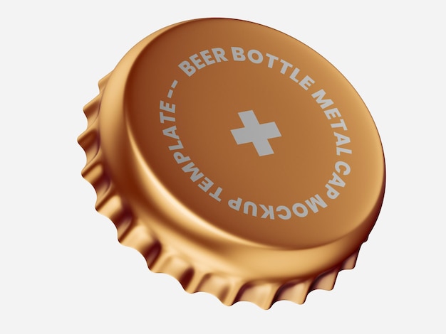 Beer cap mockup template