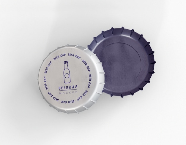 PSD mockup di tappi di birra