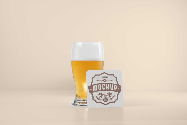 Beer coaster mockup design