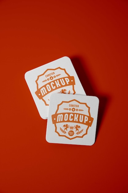 PSD beer coaster mockup design