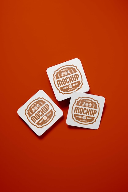 PSD beer coaster mockup design