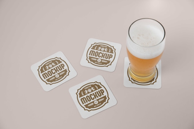 PSD beer coaster mockup design