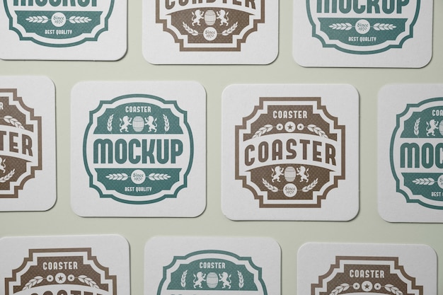 PSD beer coaster mockup design