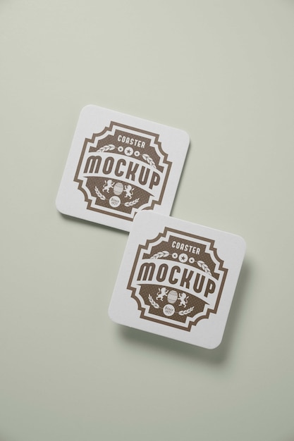 Beer coaster mockup design