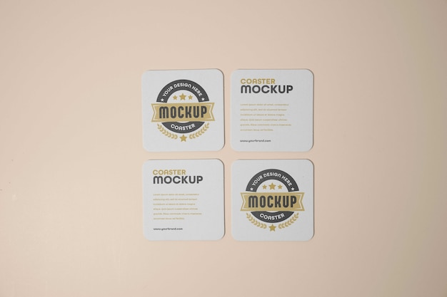 PSD beer coaster mockup design