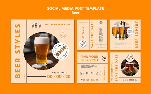 PSD beer concept social media post template