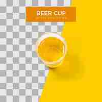 PSD beer cup with shadows