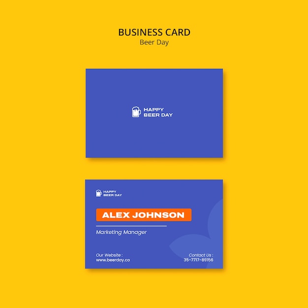 PSD beer day celebration business card