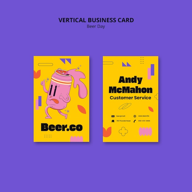 PSD beer day celebration business card