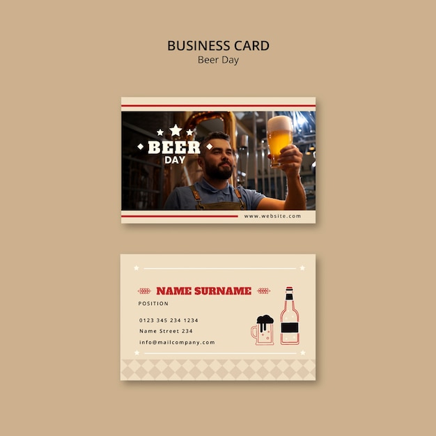 Beer day celebration business card