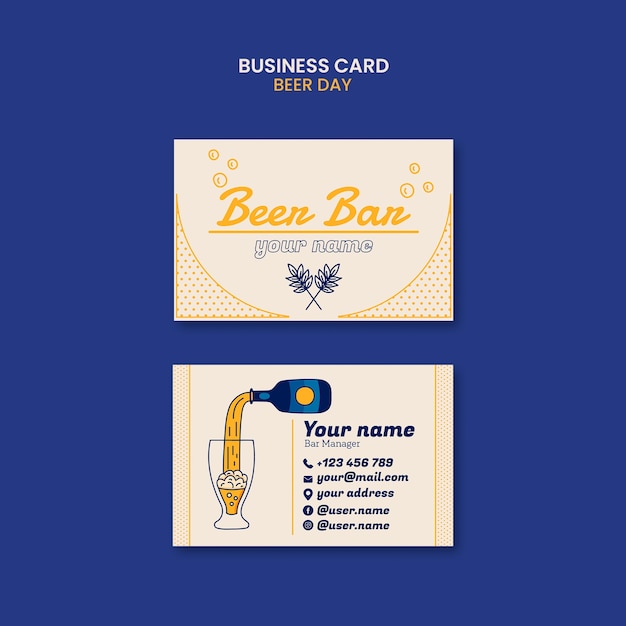 PSD beer day celebration business card