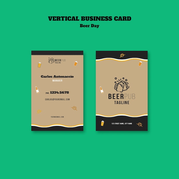 PSD beer day celebration business card