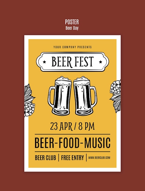 PSD beer day template design