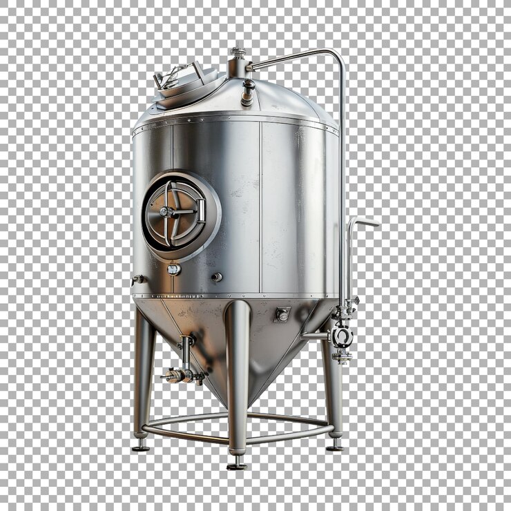 PSD beer fermenter tank on transparent background ai generated