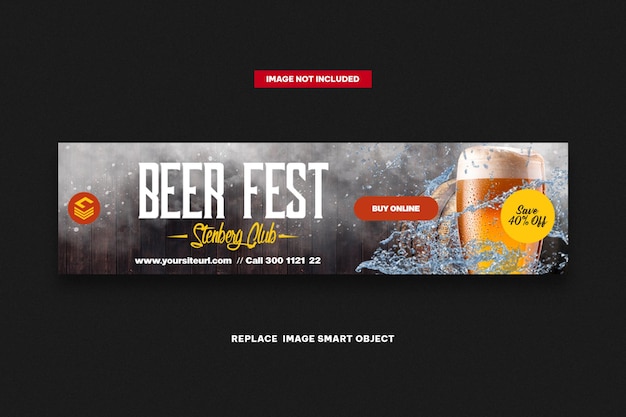 PSD modello web di banner per la festa della birra