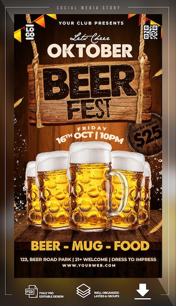 PSD beer fest flyer for social media