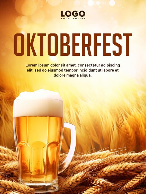 PSD 맥주 축제 옥토버페스트 소셜 미디어 포스터 디자인