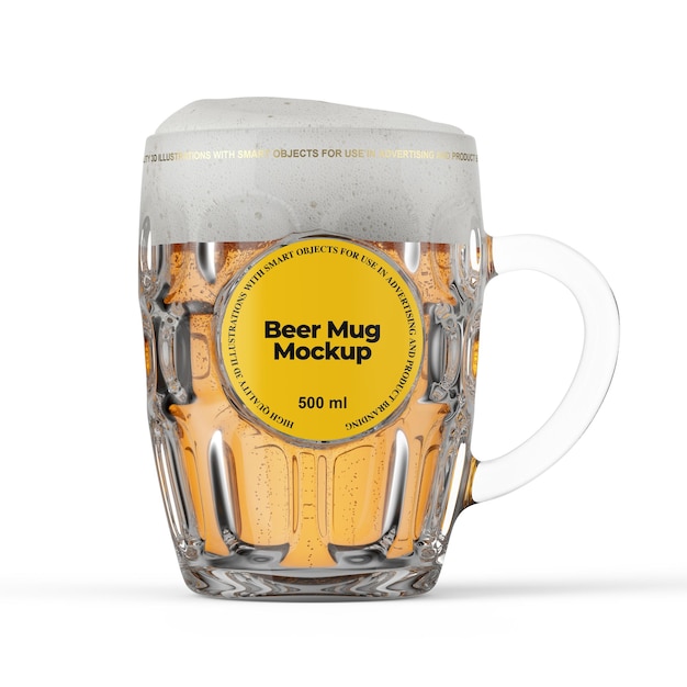 PSD beer glass mug mockup