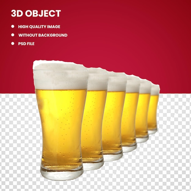 PSD beer glasses champagne