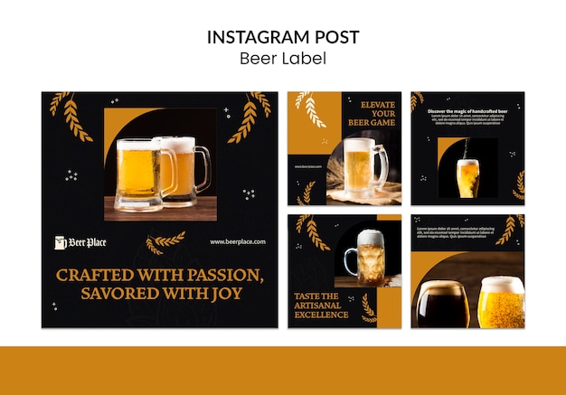 PSD beer label template design