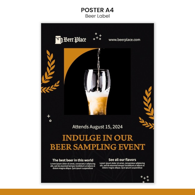 Beer label template design