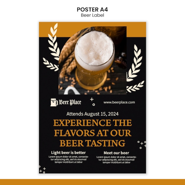 Beer label template design