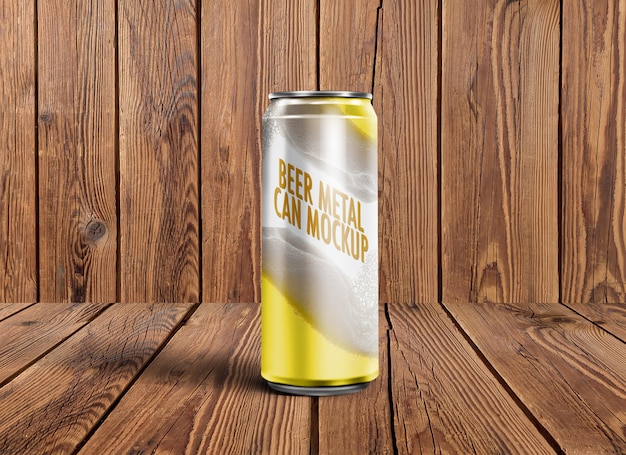 Birra in metallo può mockup